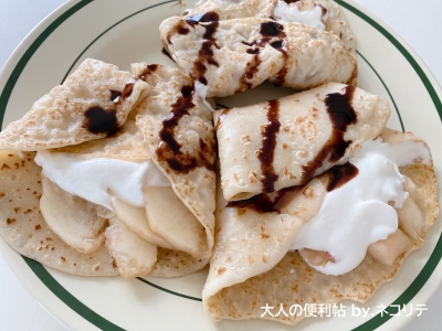家でクレープ作り